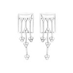 925 Silver Rectangular Floral Earrings - Image 9