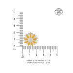 Dimensions of 92.5 Sterling Silver Sunflower pendant with yellow enamel