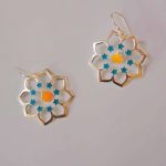 92.5 sterling silver flower earrings inspired by rangoli designs
