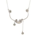 Bird 92.5 sterling silver necklace with oxidized finish