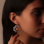92.5 sterling silver flower earrings inspired by rangoli designs