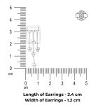 Rectangular Floral 925 silver earrings with oxidized finish