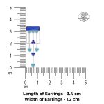 Rectangular Floral 925 silver earrings with enamel