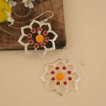 92.5 sterling silver flower earrings inspired by rangoli designs