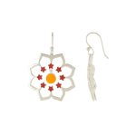92.5 sterling silver flower earrings inspired by rangoli designs
