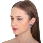 925 Silver Rectangular Floral Earrings - Image 15