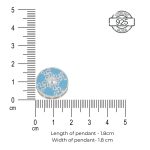 Dimensions of 92.5 Sterling Silver Swastik Pendant with trendy blue enamel