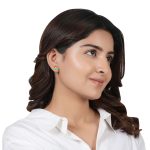 Flower leaf 92.5 sterling silver earrings with red green enamel