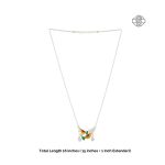 Chirp Charm 925 silver necklace earrings set with red yellow enamel