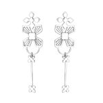 92.5 Sterling Silver Floral Dangler Earrings with oxidized finish