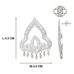 Dimensions of Mughal Style Floral Embossed 92.5 Sterling Silver Earrings