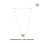 Chirp Charm 925 silver necklace earrings set with blue yellow enamel
