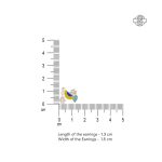 Chirp Charm 925 silver necklace earrings set with blue yellow enamel