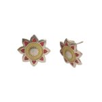 92.5 sterling silver flower earrings with enamel