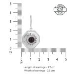 Dimensions of octagonal 92.5 sterling silver black onyx earrings