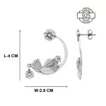 Dimensions of 92.5 sterling silver bird in the forest earrings with oxidized finish