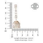 dimensions of 92.5 sterling silver leafy dangle jhumkis