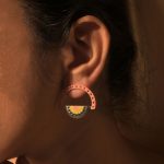 Semi-circular 92.5 sterling silver earrings inspired by Sunrise