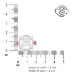 Dimensions of 92.5 sterling silver lotus inspired rakhi cum pendant
