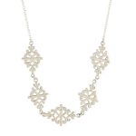 Filigree Floral 92.5 sterling silver necklace earrings set