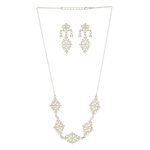 Filigree Floral 92.5 sterling silver necklace earrings set
