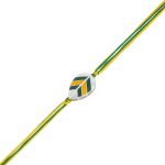 Leaf 92.5 sterling silver rakhi with green and yellow enamel