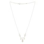 Floral Filigree Drop 925 Silver Necklace