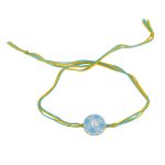 Swastik 92.5 sterling silver rakhi with blue enamel