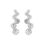 92.5 sterling silver zig zag flower earrings