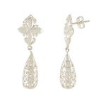 Filigree Drop 92.5 Sterling Silver Earrings