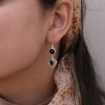 Black 92.5 sterling silver drop earrings