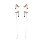 Red Bird 92.5 Sterling Silver Shoulder Grazer Earrings