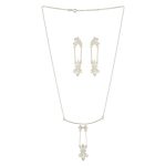 Floral Dream 925 Silver Necklace Earrings Set