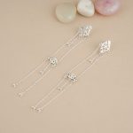 Filigree Dangle 925 Silver Shoulder Grazer Earrings
