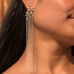 Pink Butterfly 92.5 Sterling silver Shoulder Grazer Earrings