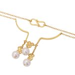 Gold plated delicate 92.5 sterling silver filigree pearl necklace