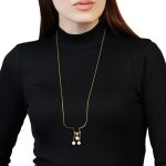 Gold plated delicate 92.5 sterling silver filigree pearl necklace