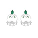 Filigree 925 Silver Earrings with green onyx