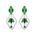 92.5 sterling silver dual shade enamel earrings inspired by taj mahal motifs