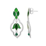 92.5 sterling silver dual shade enamel earrings inspired by taj mahal motifs