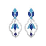 92.5 sterling silver dual shade enamel earrings inspired by taj mahal motifs
