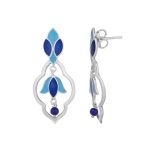 92.5 sterling silver dual shade enamel earrings inspired by taj mahal motifs