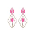 92.5 sterling silver dual shade enamel earrings inspired by taj mahal motifs