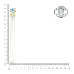 Blue Butterfly 92.5 Sterling silver Shoulder Grazer Earrings