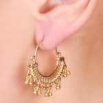 Gold Plated Semi-circular 92.5 Sterling Silver Hoops