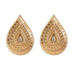 Gold plated floral embossed 92.5 sterling silver earrings