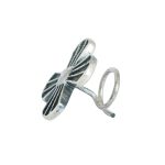 Engraved flower 92.5 sterling silver nose pin