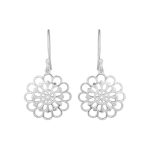 Filigree flower 92.5 sterling silver earrings