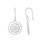 Filigree flower 92.5 sterling silver earrings