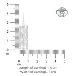 Dimensions of 92.5 sterling silver cylindrical delicate jali jhumkis